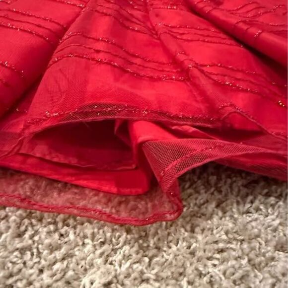 Girls Youngland Boutique Red/Black Christmas Twirl Dress Formal + Tights Size 4 - Picture 5 of 7